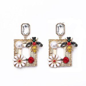 PUNK FLOWER LONG EARRINGS